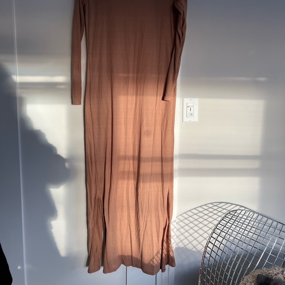 Boohoo Open-Front Ribbed Duster Cardigan, Camel Color, Size M - Picture 5 of 5